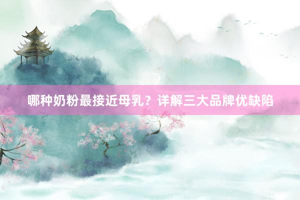 哪种奶粉最接近母乳？详解三大品牌优缺陷